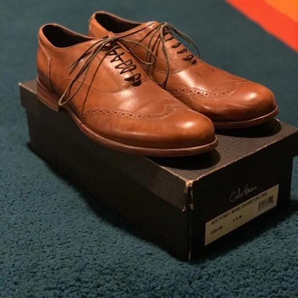 Cole Haan Air Pitney Wing Orford sz 9.5 Cole Haan Air Pitney Black Leather Wingtop Oxfords C09149 sz  main image 4